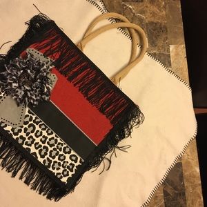 Handmade burlap bag. Super cute!